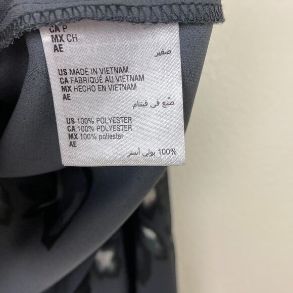 ALFANI Women's V-Neck Semi Sheer Blouse Size S Gray Floral Balloon Sleeve Office - Picture 5 of 7